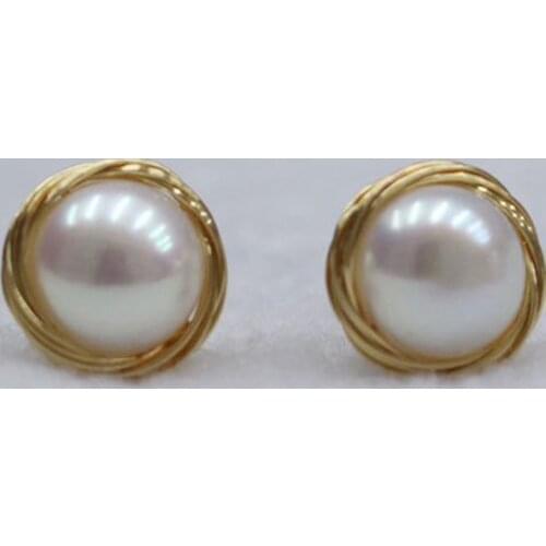 New Style Fashion Round Winding Pearl Earring Charms For Elegant Women Love Romantic Jewelry Gift