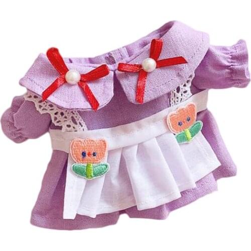 20cm Doll clothes maid Outfit Plush Dolls Clothes Cute apron dress Toy Accessories for our generation 20cm EXO doll clothes