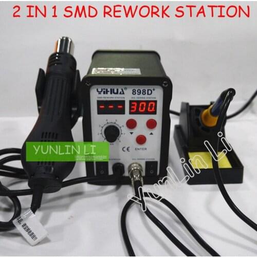 Soldering Station 2 in 1 SMD Rework Station Hot Air Gun + Electric Solder iron For Welding Repair tools kit