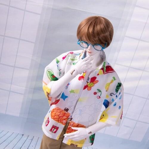 BJD doll dress suitable for 1-3 1-4 Uncle size fashion random patterned shirt doll accessories