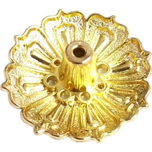 9-Hole Lotus Incense Holder Flower Copper Censer Plate for Sticks Cone Decor