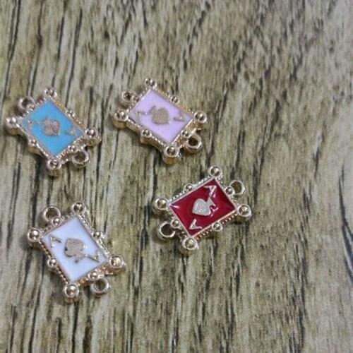 MRHUANG Drop Oil Charms 20pcs Poker Enamel Charms Alloy Pendant fit for bracelet DIY Fashion Jewelry Accessories