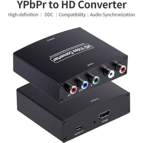 YPbPr to HD Converter High-definition Compatibility Audio Synchronization 1080P HD Stable Transmission Clear Image DC 5V1A