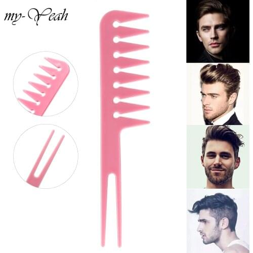 Professional Retro Oil Head Wide Tooth Fork Comb Vintage Hairdressing Styling Brush High Texture Pro Salon Man Hairstyling Tools