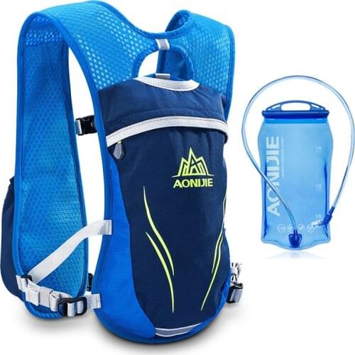 AONIJIE 5.5L Men Women Trail Running Hydration Backpack Sport Hiking Racing Cycling Camping Marathon Rucksack 1.5L Water Bag