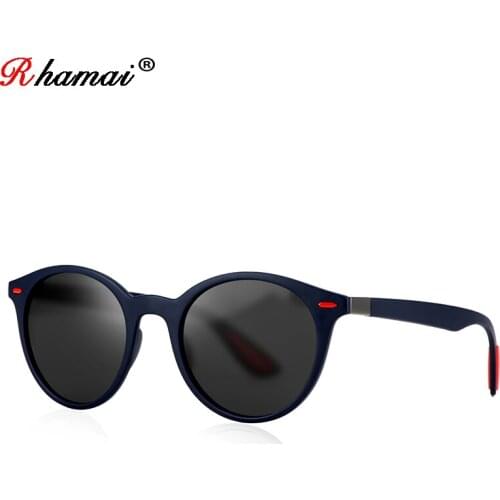 RHAMAI BRAND DESIGN Classic Polarized Sunglasses Men Women Driving Round Frame Sun Glasses Male Goggle UV400 Gafas De Sol LC6