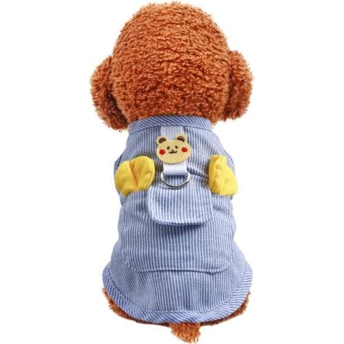 Puppy Pullover Cartoon Bear Ear Decor Round Neck Polyester Two-legged Dog Vest Blouse for Party 강아지옷