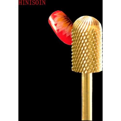 2pcs HIVISOIN Carbide Nail Drill Bit - Small Barrel Smooth Top Bit -M60030140)-Gold