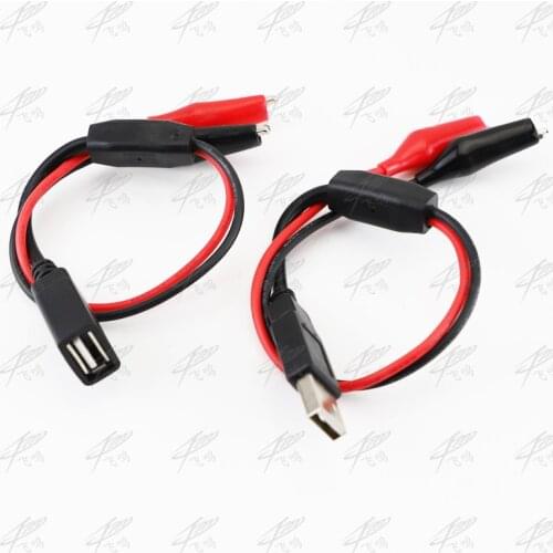 USB Alligator clips Crocodile wire Male/female to USB tester Detector DC Voltage meter ammeter capacity power meter monitor, etc