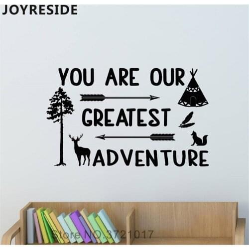 JOYRESIDE You Are Our Greatest Adventure Wall Decal Quotes Wall Sticker Tree Vinyl Decor Home Kids Room Decor Interior A1133
