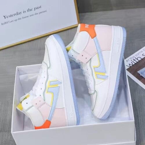 2021 Women High Top Platform Sneakers Fashion Brand Thick Bottom Shoes Flats Girls Breathable Zapatos De Mujer Tenis Zapatillas