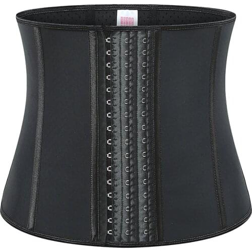 Women Fitness Belt Latex Waist Trainer Belly Slimming Body Shaper Modeling Strap Tummy Control Steel Boned Strengthen Shapewear