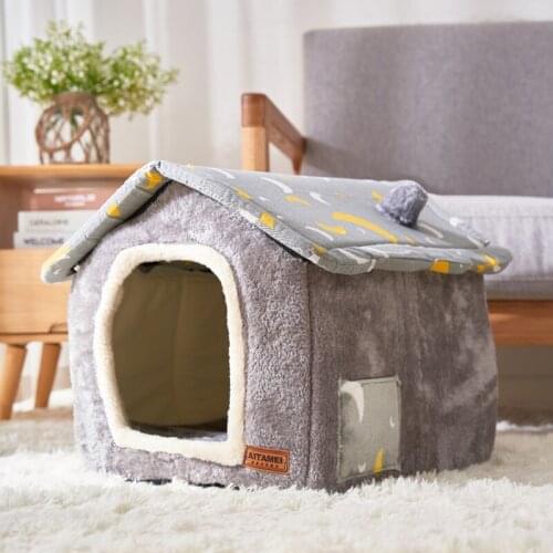 Winter Warm Cat Bed House Kennel Pet Bed Cat Rug Cat House Dog Bed Sofa Dog House Cushion Pet Tent Dog Houses for Large Dogs