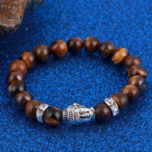 ZOSHI Men Chakra Jewelry Buddha Head Bracelet Female Bracelets Women Natural Stone Mala Beads Yoga Meditation Fashion Gifts