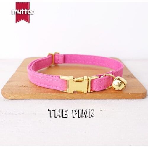 10pcs/lot MUTTCO retail with platinum high quality metal buckle collar for cat THE PINK design cat collar 2 sizes UCC076B