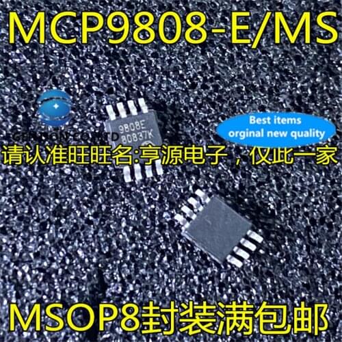 10Pcs MCP9808 MCP9808T-E/MS MCP9808-E/MS Silkscreen 9808E MSOP-8 in stock 100% new and original