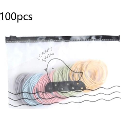 100pcs/bag Solid Elastic Hair Bands Seamless Hair Ties 5cm High Elastic Rubber Band Women Girls Ponytail Holder Hair Accessories