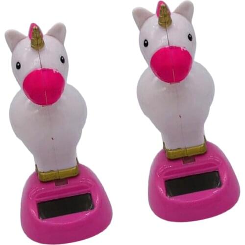 2pcs Solar Powered Dancing Swinging Animated Bobble Dancer Toy Car Decor