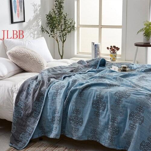 2020 New Summer Throw Blanket 100% Cotton Gauze Quilt European Home Bedding Elegant Bedspread Geometry Bed Linen 150*200cm Duvet