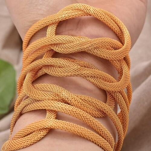 4Pcs/lot Gold Color Bangles For Women Dubai Bride Wedding Cuff Bracelet Africa Bangles Jewelry Gold Charm Bracelet party gifts