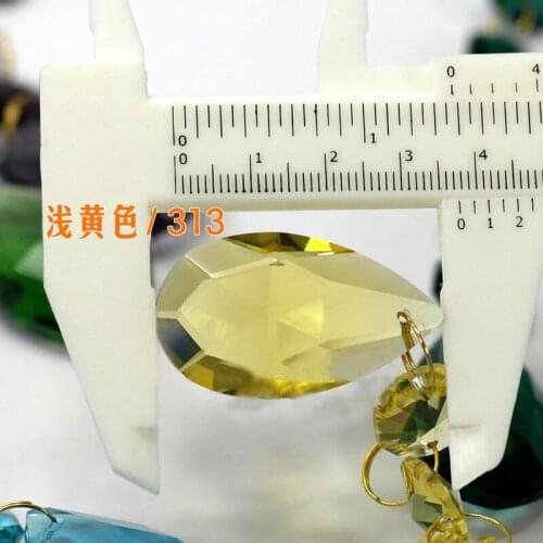 6pcs/lot (105MM) Yellow crystal chandelier Pendants, crystal lamp parts, (38mm Crystal angel tear with 3pcs 14mm octagon Beads)