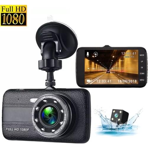 Dual Lens Car DVR Camera Video Recorder Full HD 1080P 170 Degree Dashcam Night Vision G-Sensor Dashcam + Reverse Rearview Camera