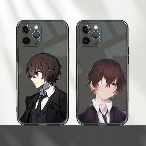 Bungo Stray Dogs Phone Case For iPhone 12 11 8 7 mini pro X XS XR MAX Plus Black Transparent Cover