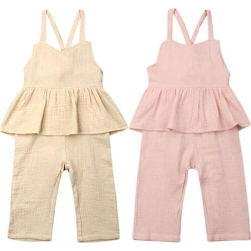 Toddler Kids Baby Girl Clothes Ruffle Bandage Romper Jumpsuit Outfit Summer