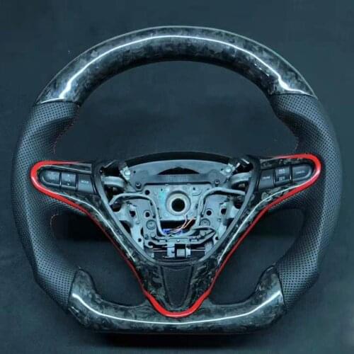 Cuatomized Forged Carbon Fiber Sports Steering Wheel Perforated Leather Compatible for 10th generation Honda Civic 2010-2020