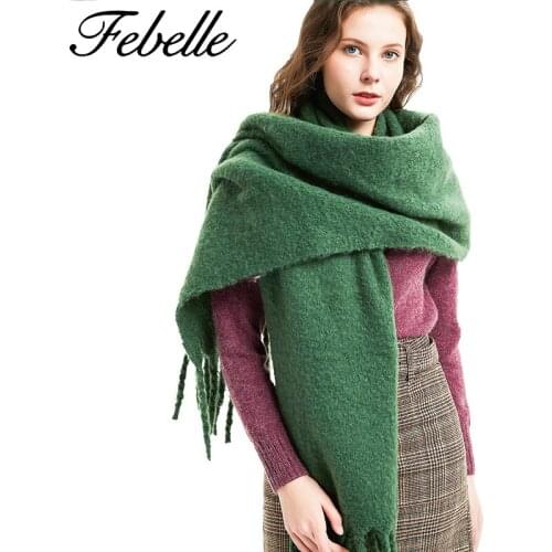 Febelle Cashmere Women Fall Winter Scarf Girls Poncho Pashmina Scarves Female