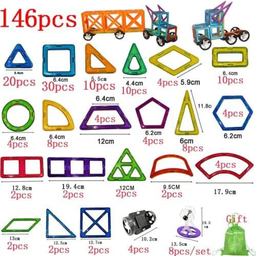 Standard Size Strong Magnet Construction Building Block Plastic Toy Square Triangle Boy Girl Classic Toy Birthday Gift