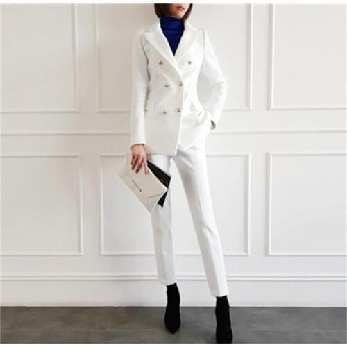 Fashion suit suit female spring New High quality white casual Business Suit + pants OL two-piece suit women Work clothes