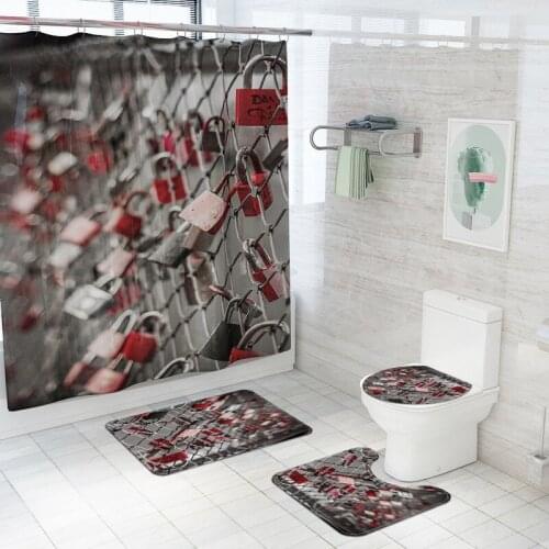 New Creative Shower Curtain Non-slip Mats For Washroom Waterproof Bathroom Blind Restroom Decoration Pads Hotel