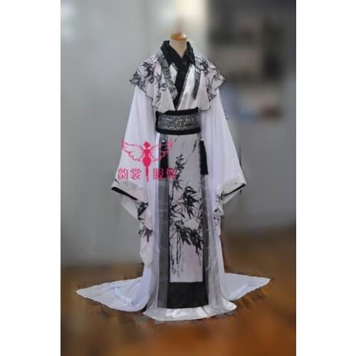 Mo Zhu New Products Male Costume Ink Bamboo Chinese Painting Style Cosplay costume for Emperor Swordman Also have female design