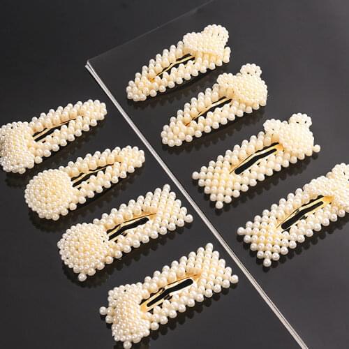 Fashion Pearl Metal Hair Clips for Girls Hairclips Korea Pearl Hair Clip Barrette Hair Bands for Girl Bobby Pin Hair Accessories