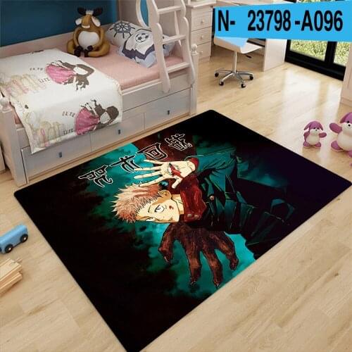 Cartoon Jujujutsu Kaisen Print Soft Crystal Velvet Material Living Room Coffee Table Bedroom Bedside Comfortable Non Slip Carpet