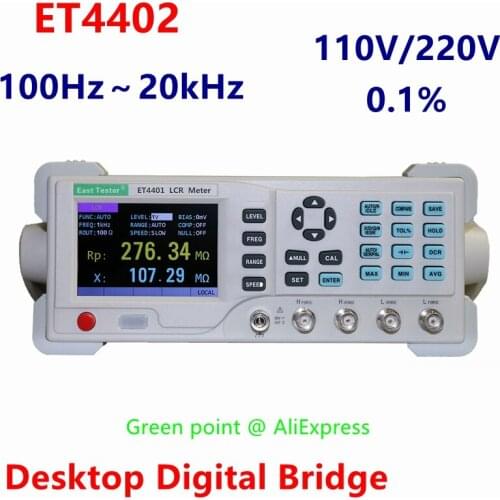 LCR Desktop Digital Bridge Tester ET4402 LED Display Benchtop Capacitance Resistance Impedance Inductance Tester Measure Meter