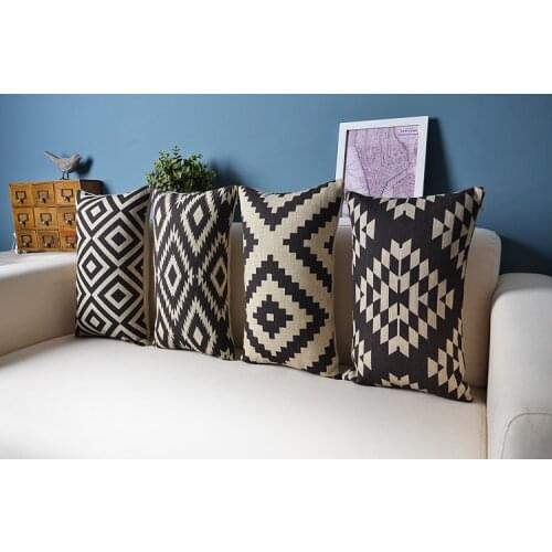 Nordic forest geometric lumbar pillow Linen pillow cushion Pillow Home Decor sofa cushions