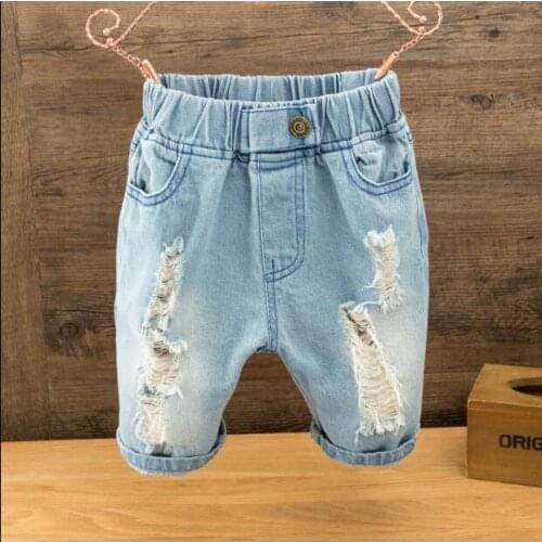 New Boys Denim Shorts Infant Kids Pants Cotton Shorts Baby Boys Girls Short Trousers Pants Leisure Pants 2-6Years