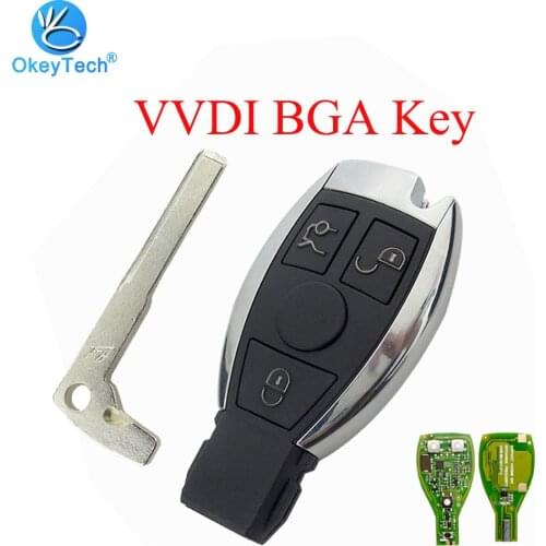 OkeyTech VVDI BE Smart Key Pro Improved Version For Mercedes Benz MB BGA 3 Button with Insert Uncut Blade Frequency Adjustable