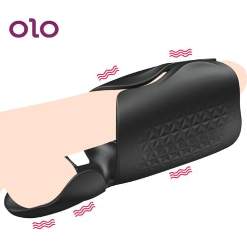 OLO 10 Speed Penis Glans Vibrator Massage Male Time Delay Train Cock Enlargers Exercise Sex Toys for Men Male Masturbation
