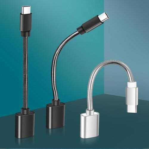 OTG Charging Adapter Cable USB 3.1 Type C Male To USB 2.0 A Female Data Transfer Cord For Cellphones Power Bank Laptop Car 14cm