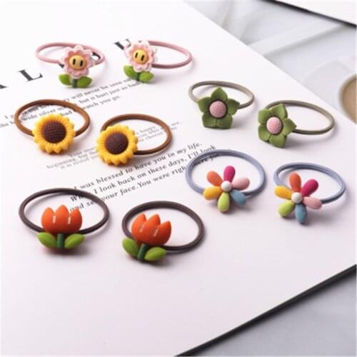 Girls Kids Cartoon Elastic Hair Band Sets Rubber Tie Acrylic Hair Accessories Animal резинки для волос gumka do wlosow Wholesale