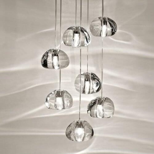 Modern Loft Chandelier Lighting Lustre Cristal Balls Kitchen Villa Living Room Hanging Lamp Staircase Long Crystal Chandeliers