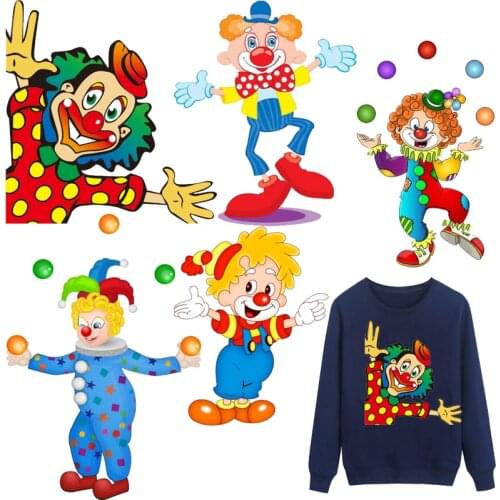 Cute Joker Patches Thermal Stickers on Clothes Fabric Iron-on Transfers for Clothing Thermoadhesive Patch Diy Applique for Kid