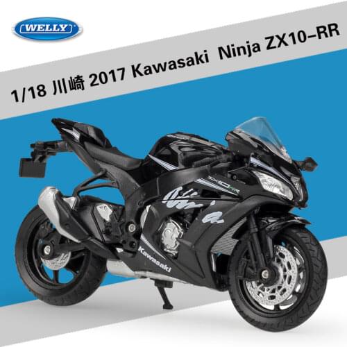 WELLY 1:18 2017 Kawasaki Ninja ZX10-RR Motorcycle Metal Model Toys For Children Birthday Gift Toys Collection