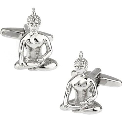 French Shirts Cufflinks Mens Suit Accessories Jewelry Personality Retro Buddhist Buddha Shape Religion Cuff Links