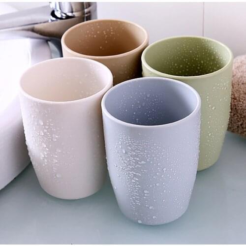 Healthy Wheat Straw Biodegradable Teeth Cup Wash Tooth Bamboo Plastic Mug Tumbler Cup for Water Coffee Milk Juice