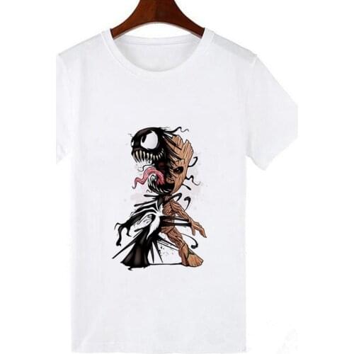 Women Summer Fashion Baby Groot Venom Graphic Unisex Short Sleeve Lady T-shirts Top T Shirt Womens Tee T-Shirt Dropship