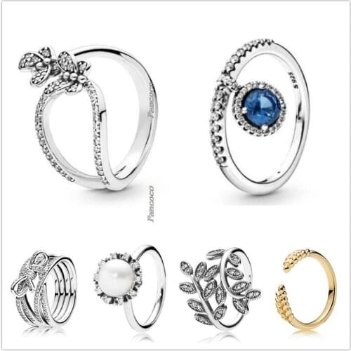 Original 925 Sterling Silver Delicate Sentiments Ribbon Twisting Rings For Women Wedding Party Gift Europe Fashion Jewelry